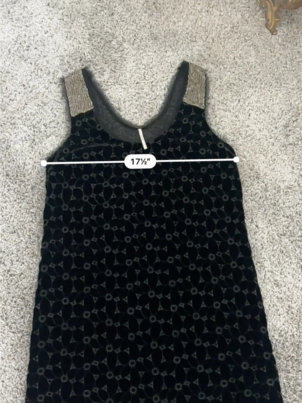 Free people Black Sleeveless Shift Dress with Fringed Straps